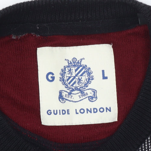 Guide London Mens Multicoloured Cotton Crew Neck Jumper Size L