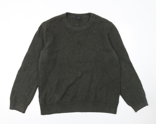 MVP Men's Green Cotton Chunky Knit Pullover Jumper Size L