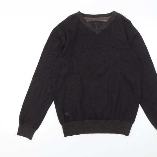 Rocha John Rocha Men’s Black Cotton V-Neck Jumper Size S