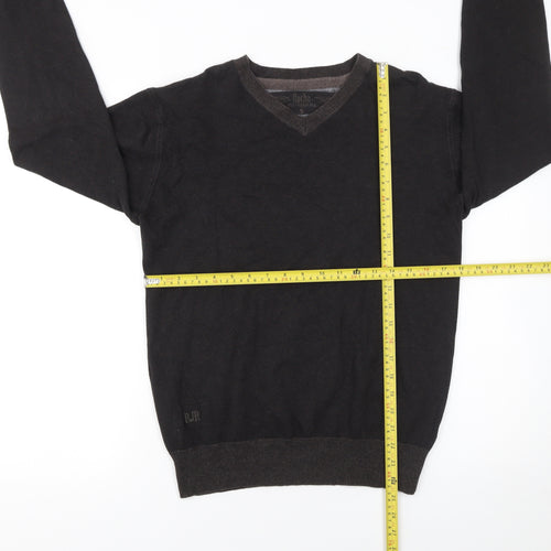 Rocha John Rocha Men’s Black Cotton V-Neck Jumper Size S