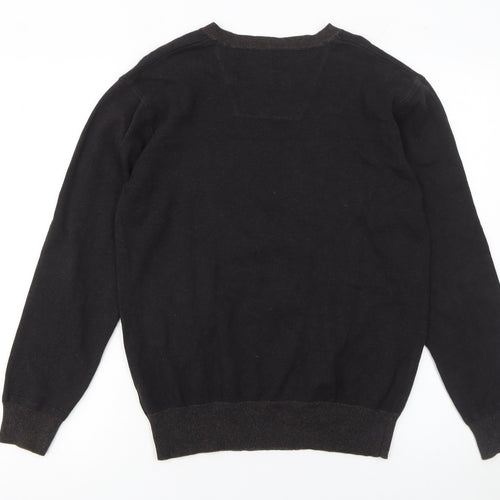 Rocha John Rocha Men’s Black Cotton V-Neck Jumper Size S