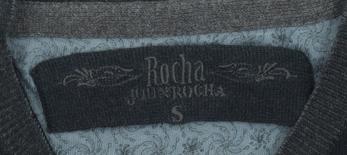 Rocha John Rocha Men’s Black Cotton V-Neck Jumper Size S