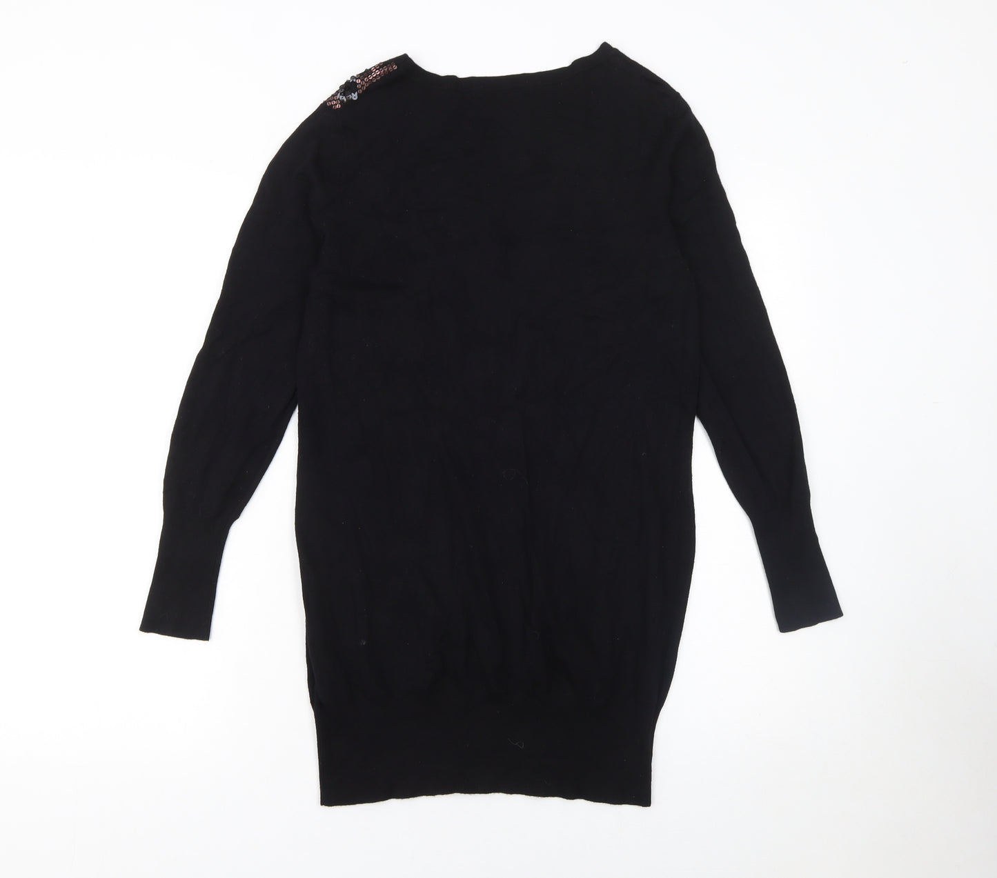 Marks and Spencer Women Black Sequin Knit Petite Bodycon Dress Size 10