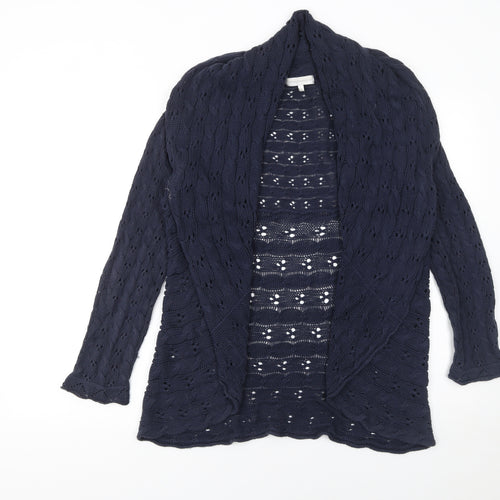 John Rocha Women's Blue Open Knit Cotton Cardigan Size 12