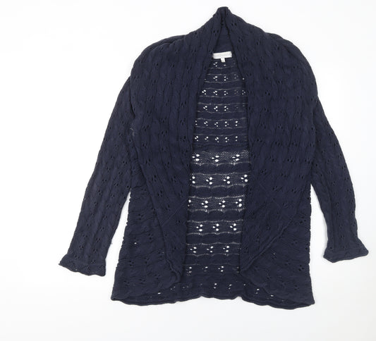 John Rocha Women's Blue Open Knit Cotton Cardigan Size 12