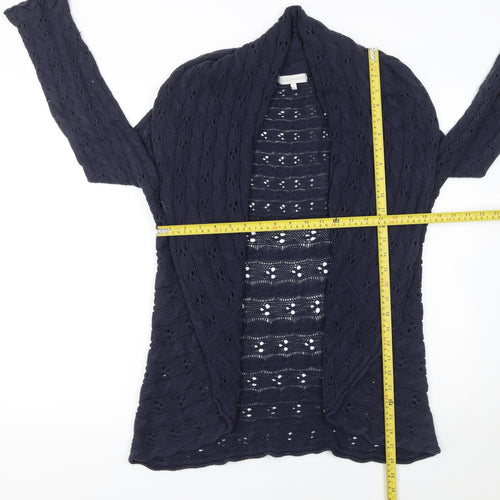 John Rocha Women's Blue Open Knit Cotton Cardigan Size 12