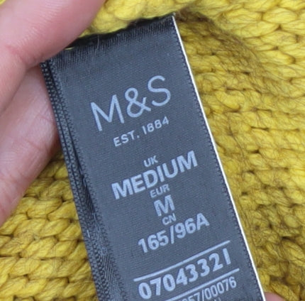 Marks and Spencer Women’s Yellow Roll Neck Chunky Knit Jumper Size M