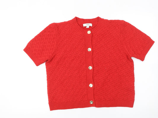 Marks and Spencer Women’s Red Short Sleeve Knit Cardigan M
