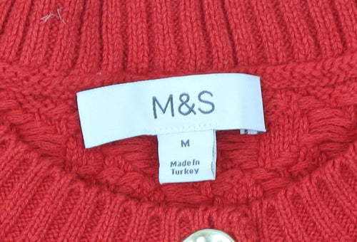 Marks and Spencer Women’s Red Short Sleeve Knit Cardigan M