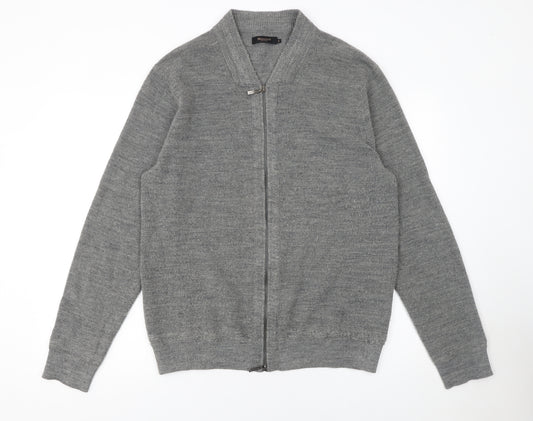 Moncrief Women’s Grey Wool Blend Full Zip Jumper L