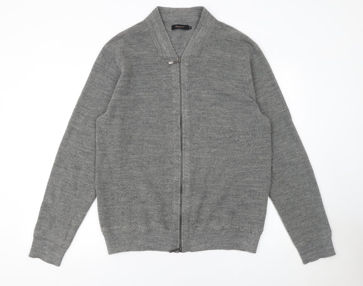 Moncrief Women’s Grey Wool Blend Full Zip Jumper L