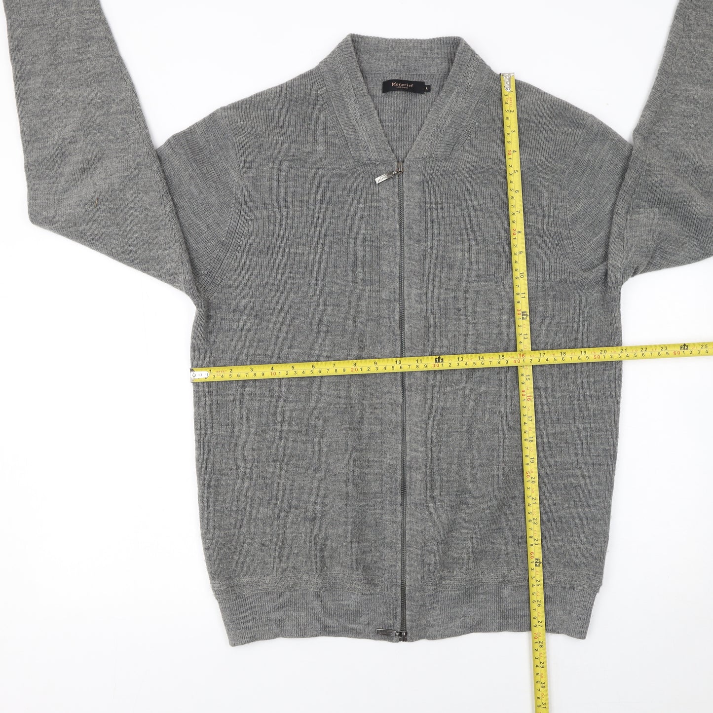 Moncrief Women’s Grey Wool Blend Full Zip Jumper L