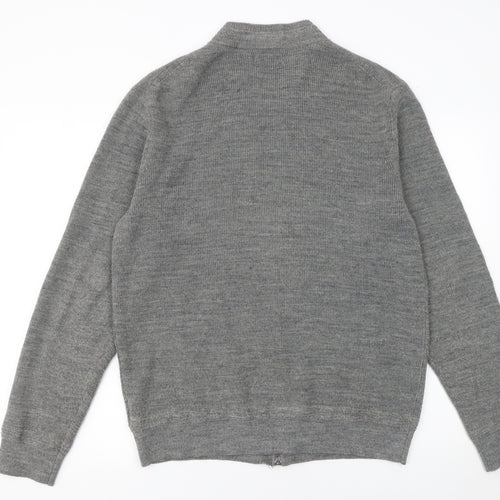 Moncrief Women’s Grey Wool Blend Full Zip Jumper L