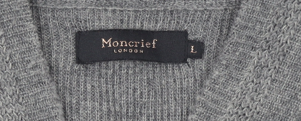 Moncrief Women’s Grey Wool Blend Full Zip Jumper L