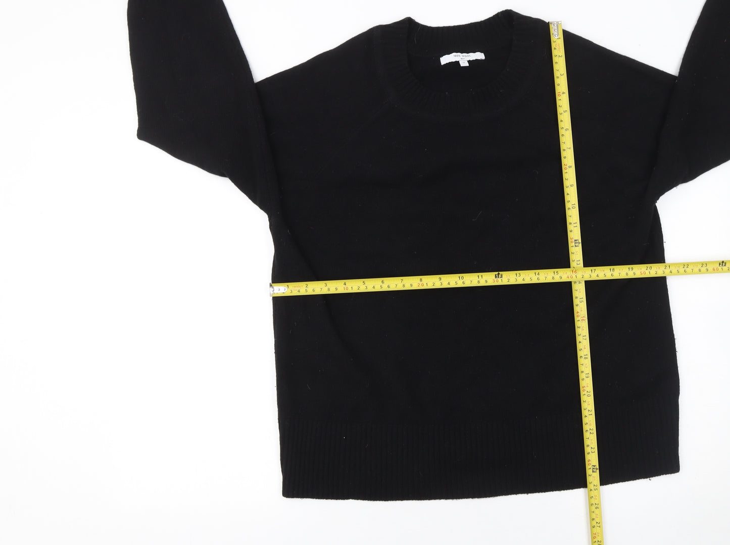 Next Women’s Black 100% Wool Crew Neck Jumper Size M