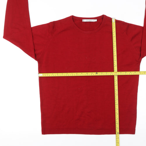 EWM Women’s Red Lambswool Crew Neck Jumper Size 18-20