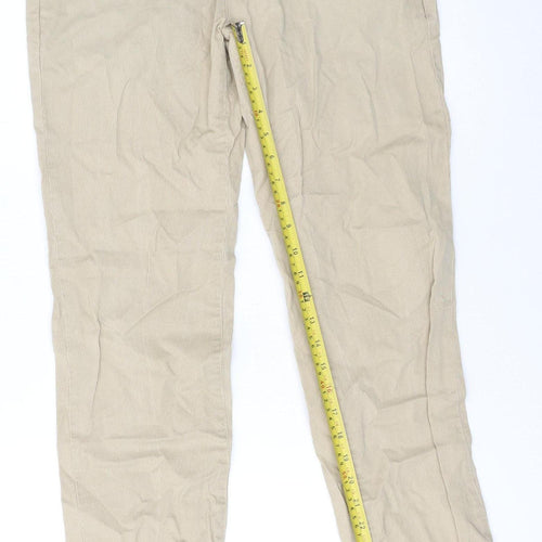 Turtle Sports Club Men's Beige Slim Fit Stretch Chino Trousers 32W