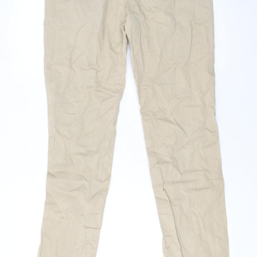 Turtle Sports Club Men's Beige Slim Fit Stretch Chino Trousers 32W