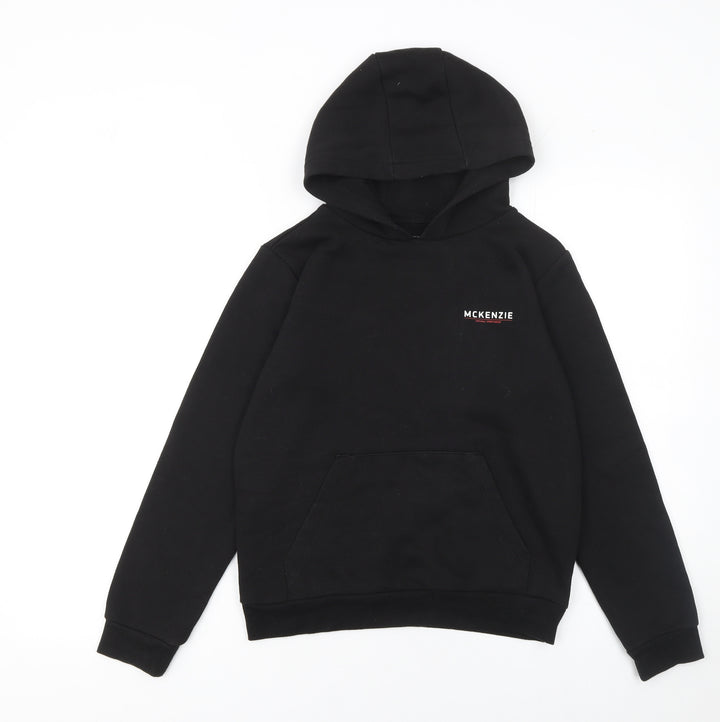 McKenzie Boys Black Pullover Hoodie 10-12 Years Fleece Hooded Sweatshirt