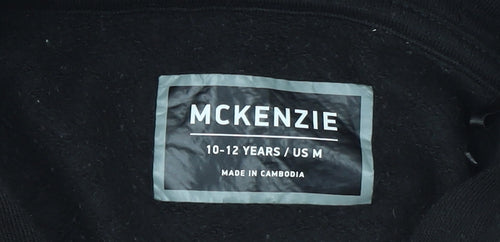 McKenzie Boys Black Pullover Hoodie 10-12 Years Fleece Hooded Sweatshirt