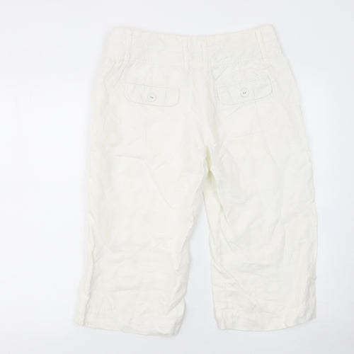 Monsoon Women's Ivory Linen Capri Trousers Size 10