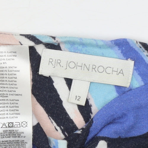 RJR John Rocha Women's Multicoloured Size 12 Cowl Neck Tunic Top