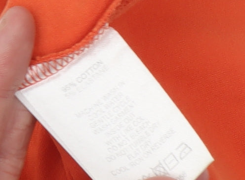 Fenn Wright Manson Womens Orange V-Neck Stretch Jersey T-Shirt Size 14