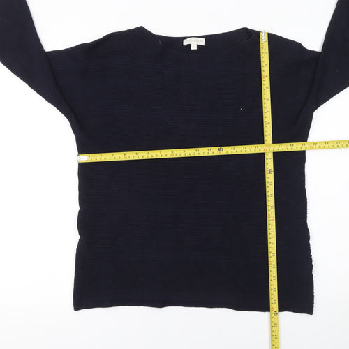 Monsoon Women’s Blue L Knit Boat Neck 3/4 Sleeve Pullover Jumper