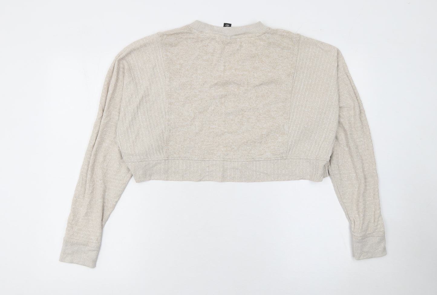 Ivy Park Womens Beige Cropped Pullover Sweatshirt Size S