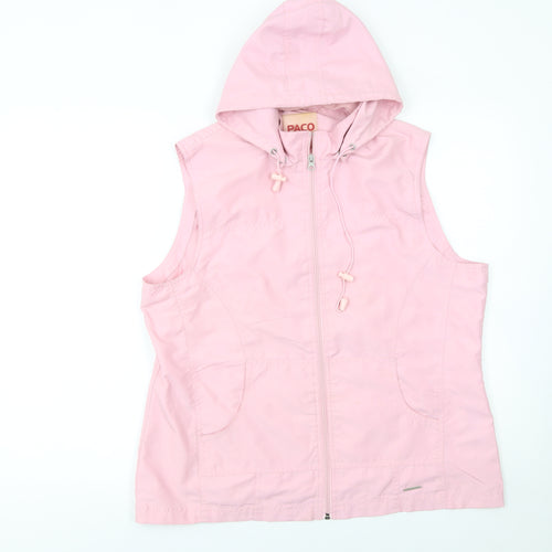 Paco Women’s Pink Sleeveless Hooded Full Zip Sport Jacket XL