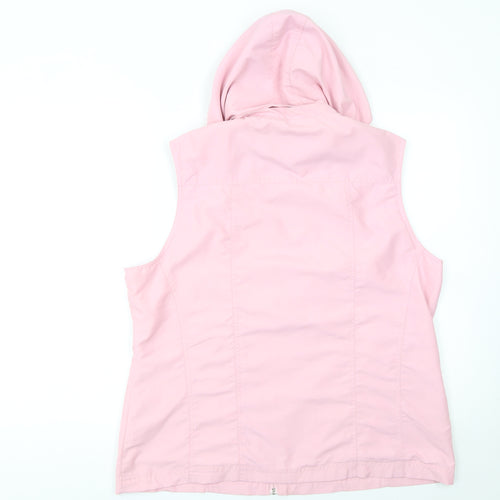 Paco Women’s Pink Sleeveless Hooded Full Zip Sport Jacket XL