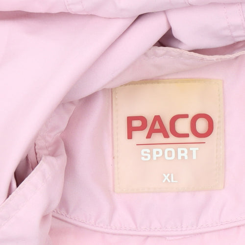 Paco Women’s Pink Sleeveless Hooded Full Zip Sport Jacket XL