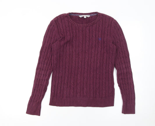 Crew Clothing Co. Women’s Purple Cotton Cable Knit Jumper Size 10