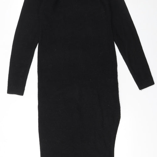 Brave Soul Women's Black Long Sleeve Midi Jumper Dress Size S