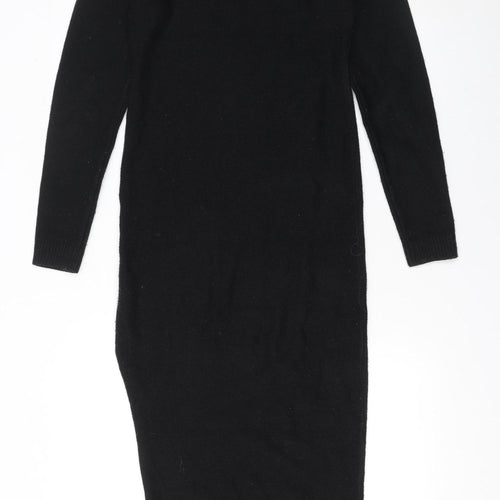 Brave Soul Women's Black Long Sleeve Midi Jumper Dress Size S