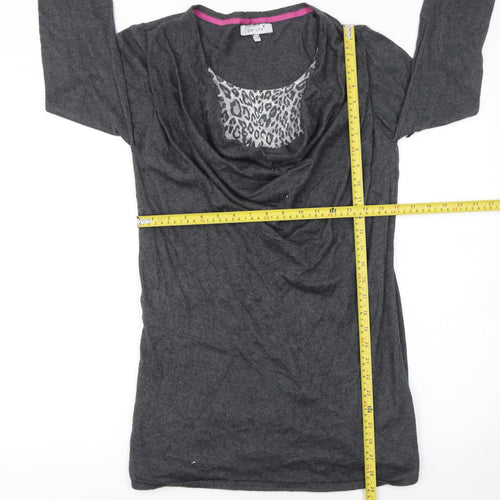 Marks and Spencer Per Una Women's Grey Cowl Neck Long Sleeve Tunic Jumper Size 14