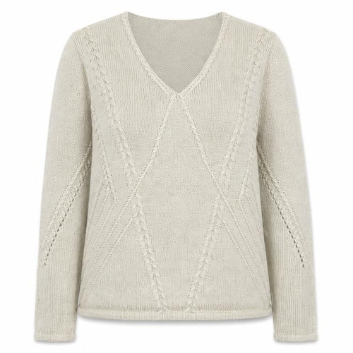 Marks and Spencer Women Beige V-Neck Knit Jumper Size 14
