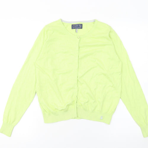 Joules Women's Green Crew Neck Button Cardigan Size 12