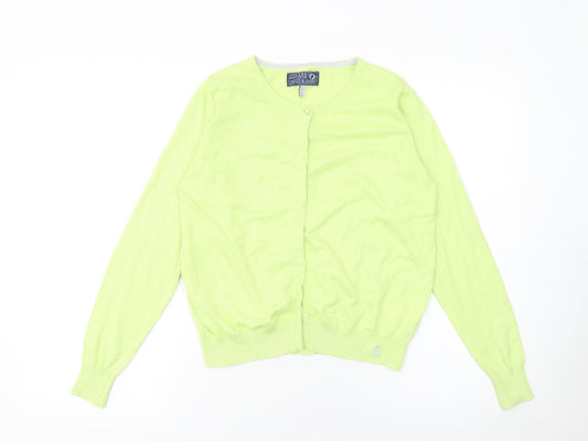 Joules Women's Green Crew Neck Button Cardigan Size 12