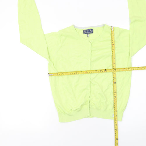 Joules Women's Green Crew Neck Button Cardigan Size 12