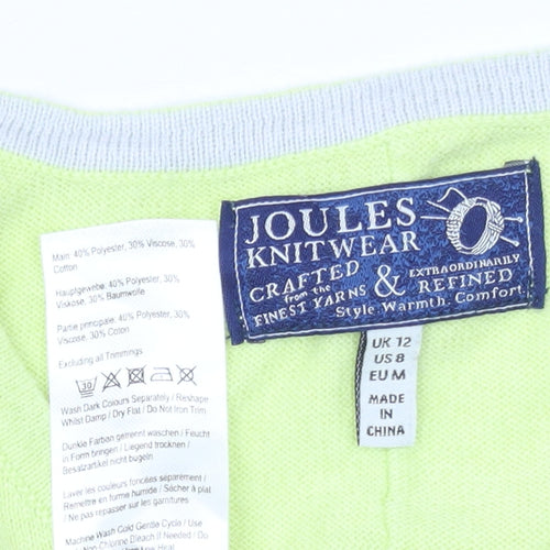 Joules Women's Green Crew Neck Button Cardigan Size 12