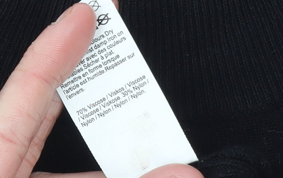 River Island Women's Black High Neck Puff Sleeve Jumper Size 12