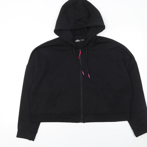 Crivit Women's Black Full Zip Hoodie Size L 16/18 Cotton Blend Casual