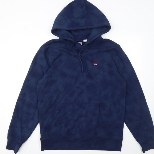 Levi's Men's Blue Pullover Hoodie Medium Fleece Standard Fit