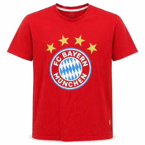 FC Bayern München Men’s Red Short Sleeve Graphic T-Shirt Size M