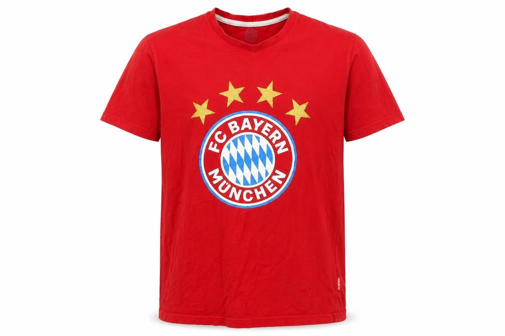 FC Bayern München Men’s Red Short Sleeve Graphic T-Shirt Size M