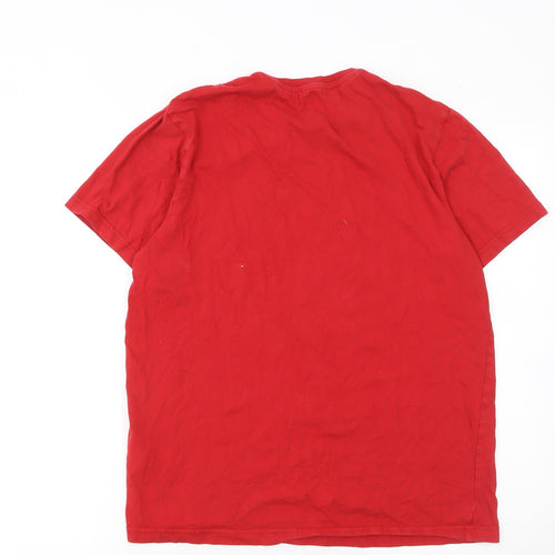 FC Bayern München Men’s Red Short Sleeve Graphic T-Shirt Size M