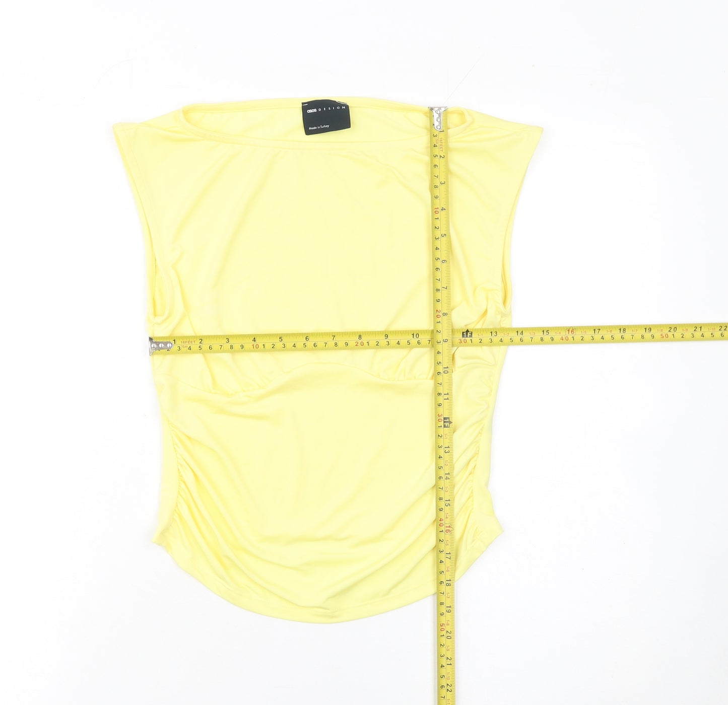 ASOS DESIGN Women's Yellow Sleeveless Camisole T-Shirt Size S