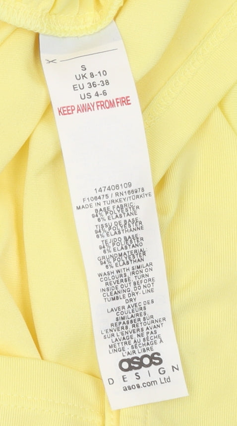 ASOS DESIGN Women's Yellow Sleeveless Camisole T-Shirt Size S