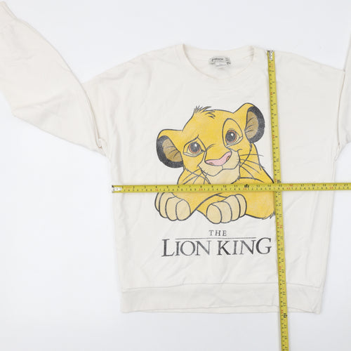 Stradivarius Women White The Lion King Pullover Sweatshirt Size 12